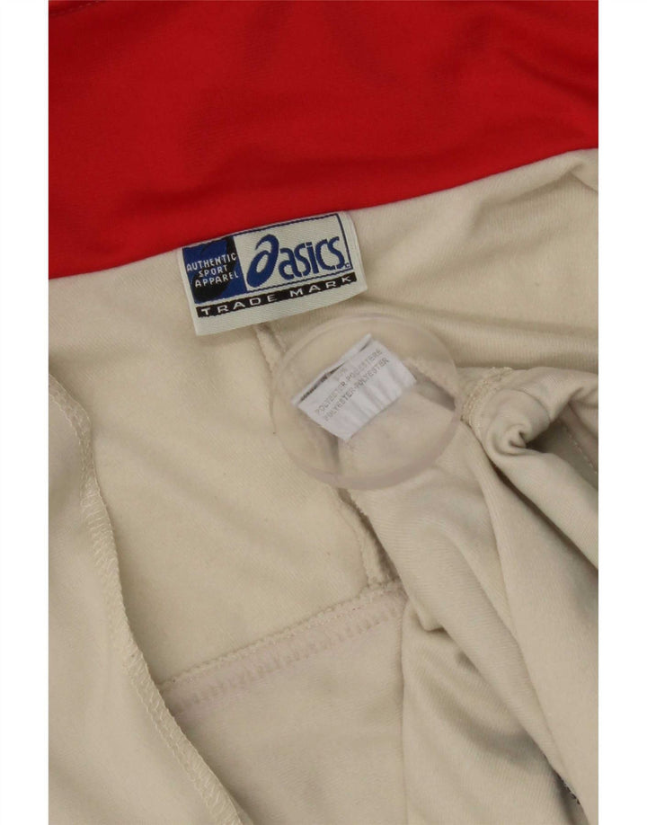 Asics Herren-Trainingsanzug-Oberteil, mittelbeigefarbenes Farbblock-Polyester