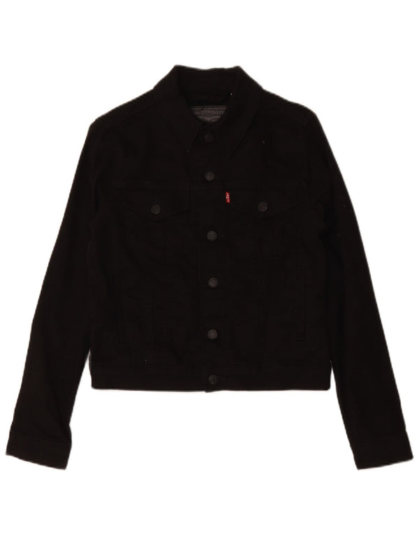 Levi's Damen Jeansjacke UK 6 XS Schwarz Baumwolle