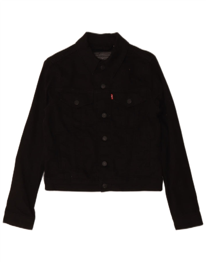 Levi's Damen Jeansjacke UK 6 XS Schwarz Baumwolle