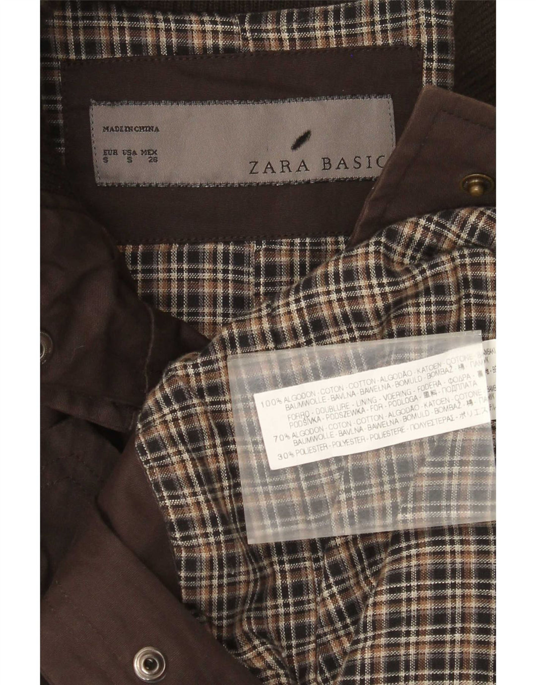Zara Damen Utility-Jacke UK 10 Small Braune Baumwolle