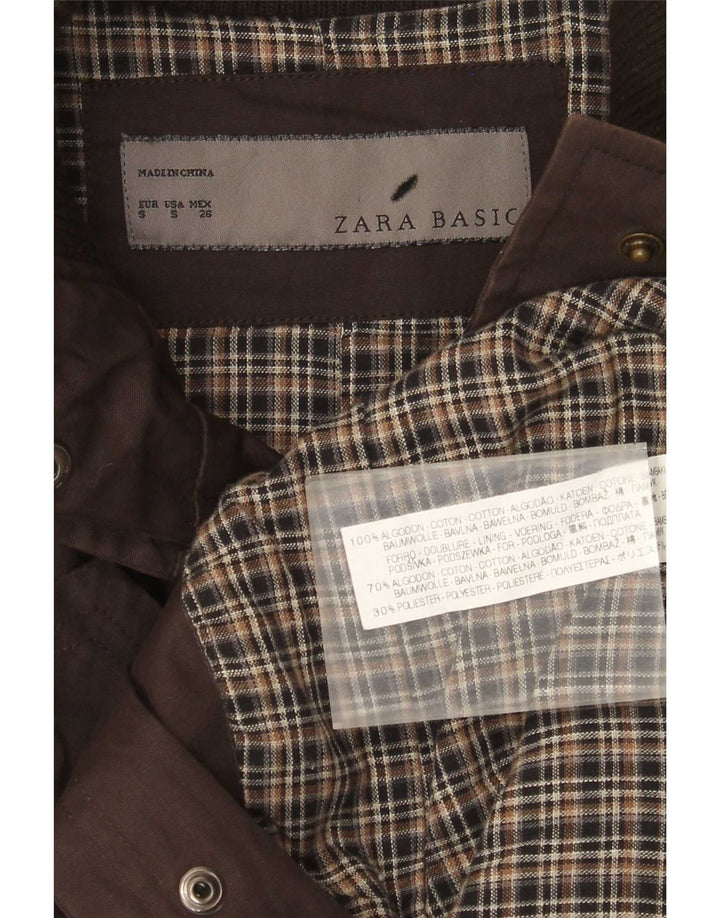 Zara Damen Utility-Jacke UK 10 Small Braune Baumwolle