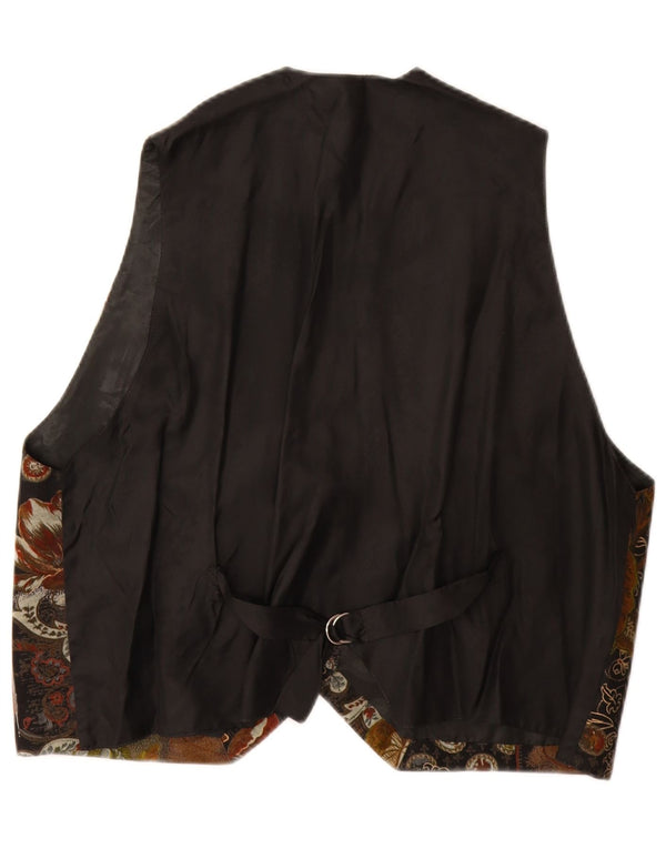 Vintage Damen Weste UK 22 3XL Bunt geblümt