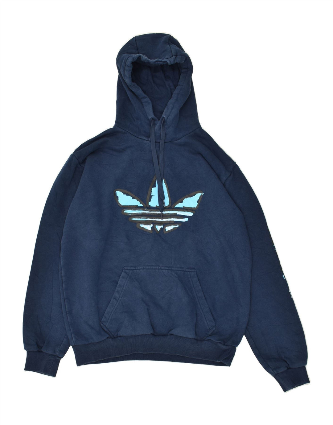 ADIDAS Herren-Kapuzenpullover mit Grafik, mittelgroß, marineblau, Polyester