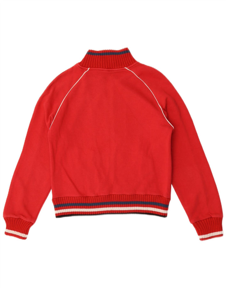 Lotto Damen-Trainingsanzug-Top-Jacke, UK 12, mittelrot, gestreift, Baumwolle