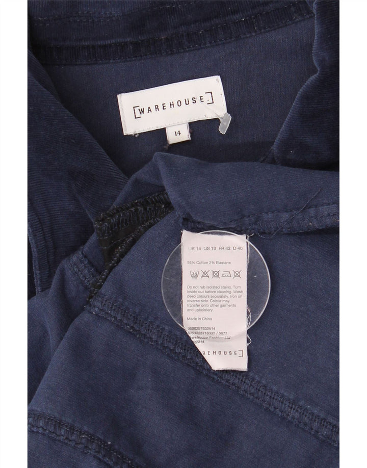 Warehouse Cord-Mantel für Damen, UK 14, Größe L, Marineblau, Baumwolle