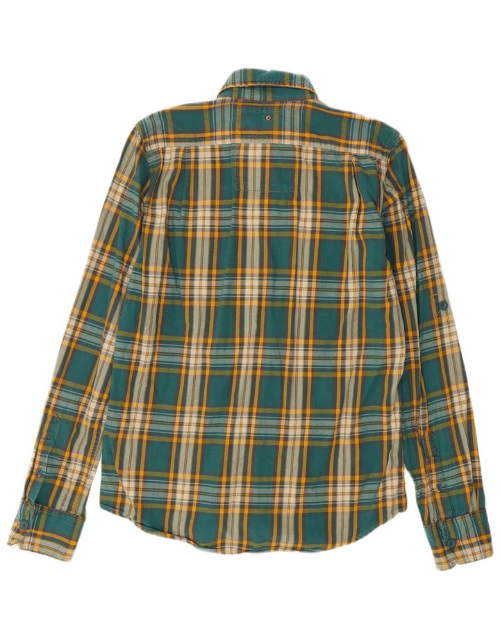 Superdry Herren-Flanellhemd, groß, grün kariert, Baumwolle