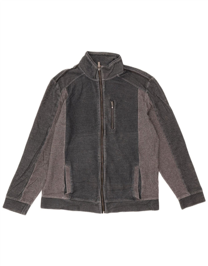 Calvin Klein Herren-Trainingsanzug-Oberteil, große graue Farbblock-Baumwolle