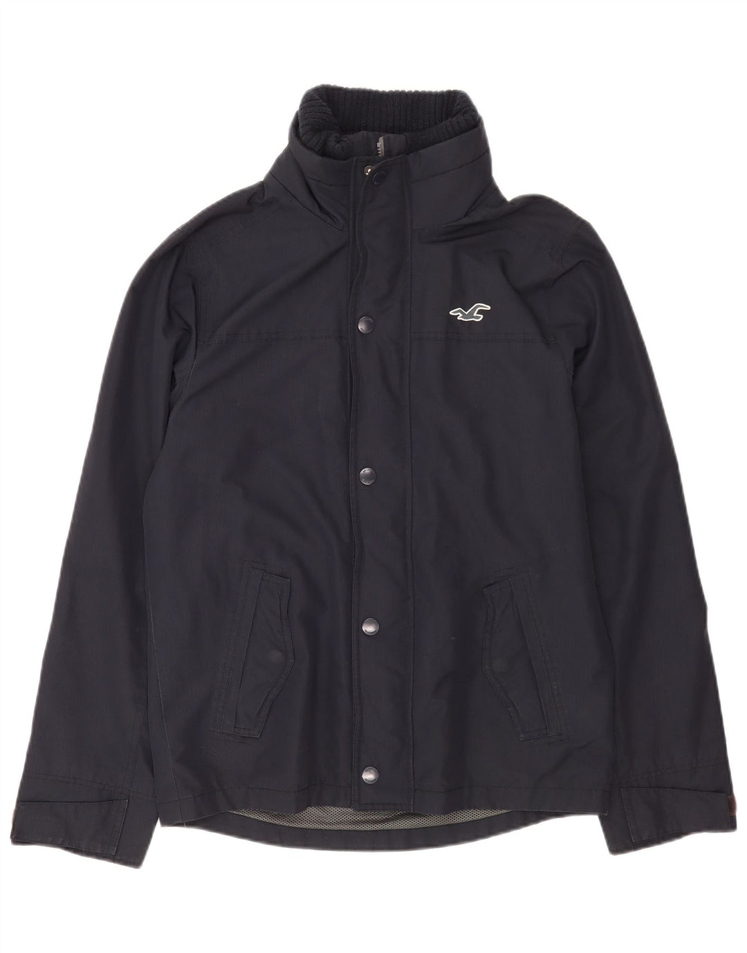 Hollister Herren Regenjacke UK 40 Large Marineblau Polyester