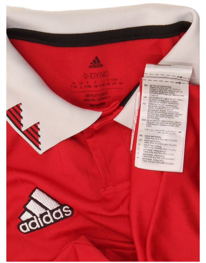 ADIDAS Jungen Manchester United Grafik-Poloshirt, 9–10 Jahre, rotes Polyester