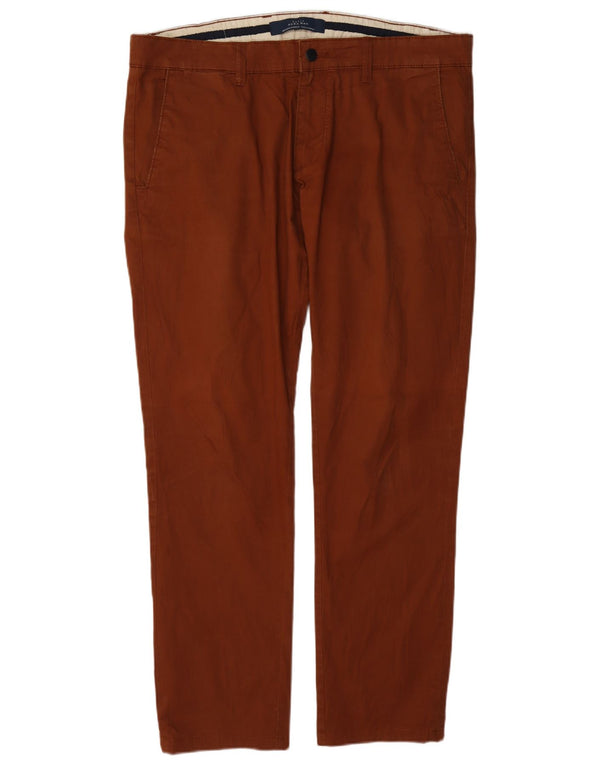 Gerade Chino-Hose für Herren von Zara, EU 44, Größe L, W34, L31, Braun, Baumwolle