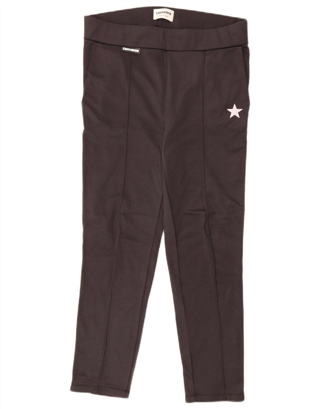 Converse Damen-Trainingshose UK 14 Mittelschwarzes Colourblock-Nylon