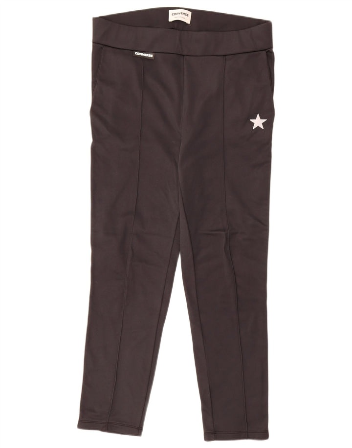 Converse Damen-Trainingshose UK 14 Mittelschwarzes Colourblock-Nylon
