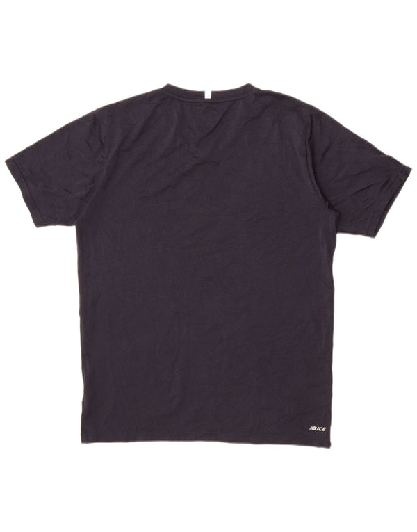 New Balance Mens T-Shirt Top Small Navy Blue Polyester