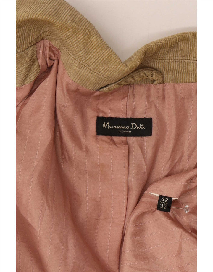 Massimo Dutti Damen-Blazerjacke aus Cord mit 3 Knöpfen, EU 42, Größe L, Braun