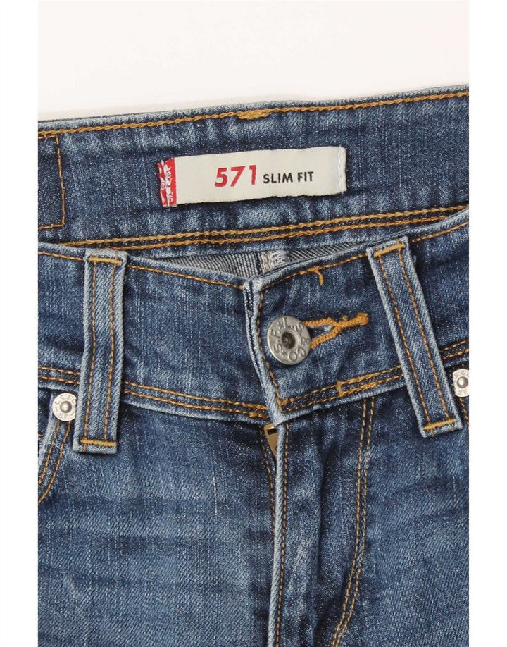 Levi's Damen 571 Slim Jeans W27 L34 Blaue Baumwolle