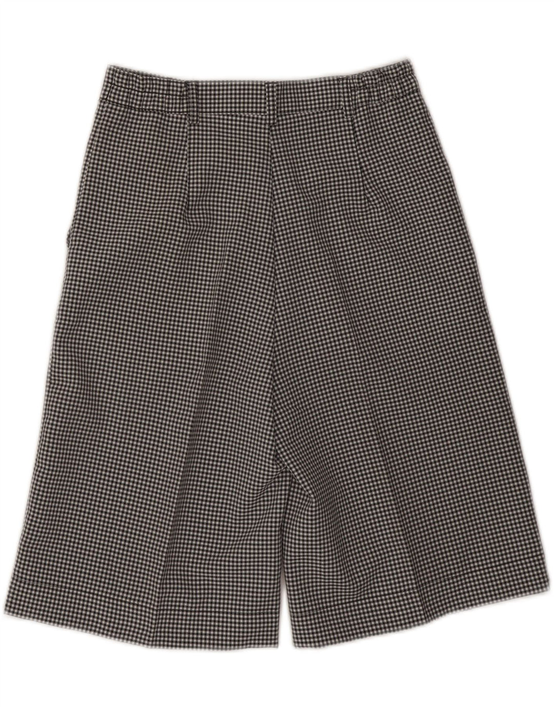VINTAGE Chino-Shorts mit hoher Taille für Damen, UK 10, Größe S, W27, Schwarz, Gingham