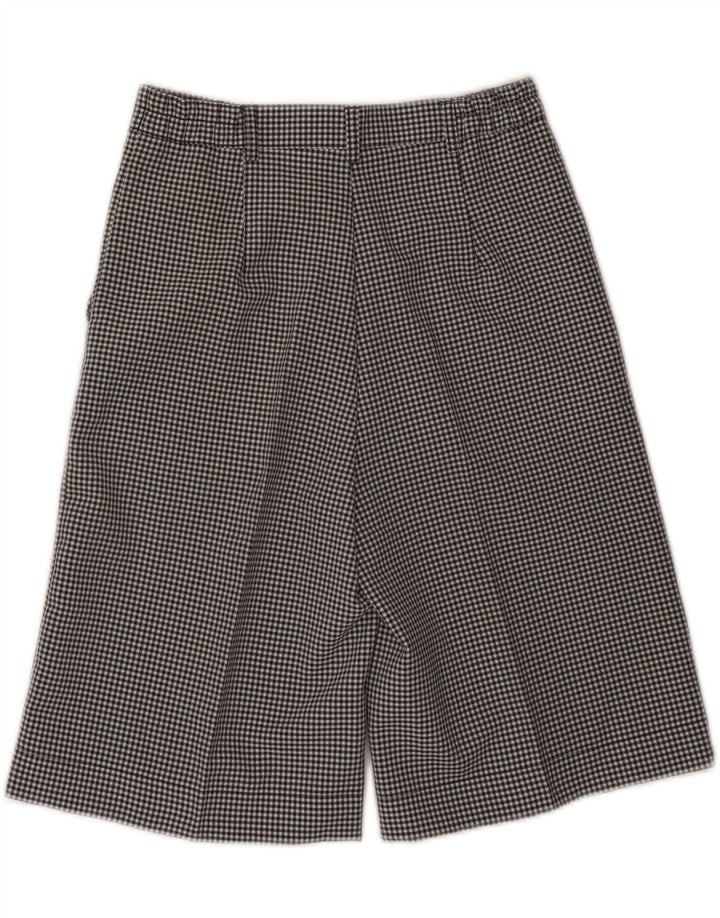 VINTAGE Chino-Shorts mit hoher Taille für Damen, UK 10, Größe S, W27, Schwarz, Gingham