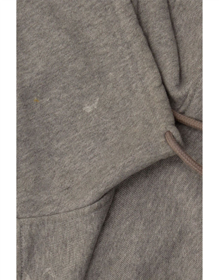 Adidas Damen Übergroßer Kapuzenpullover UK 14 Mittelgraue Baumwolle