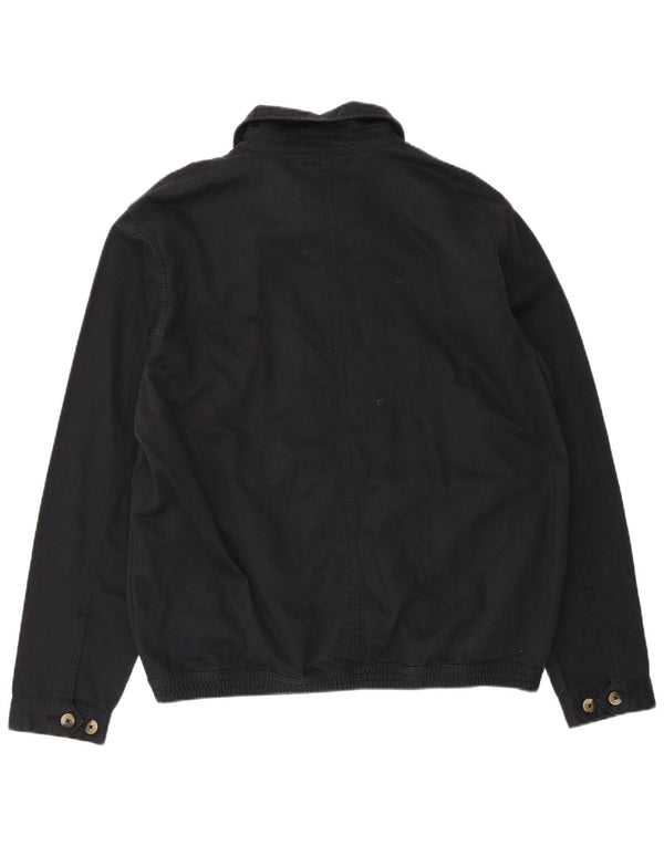 Marks & Spencer Herren Blue Harbor Bomberjacke UK 40 Große schwarze Baumwolle