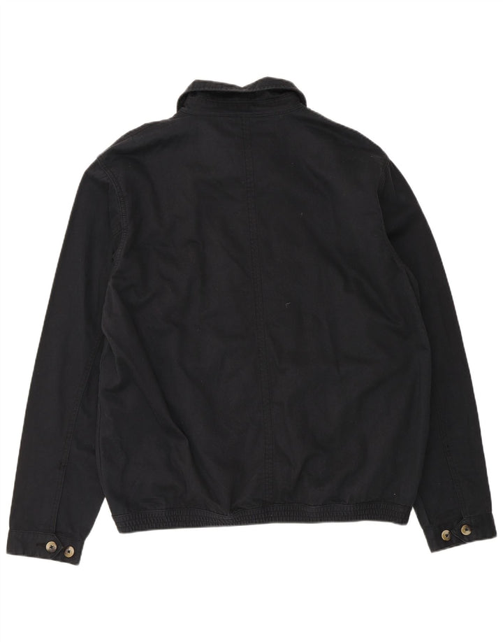 Marks & Spencer Herren Blue Harbor Bomberjacke UK 40 Große schwarze Baumwolle