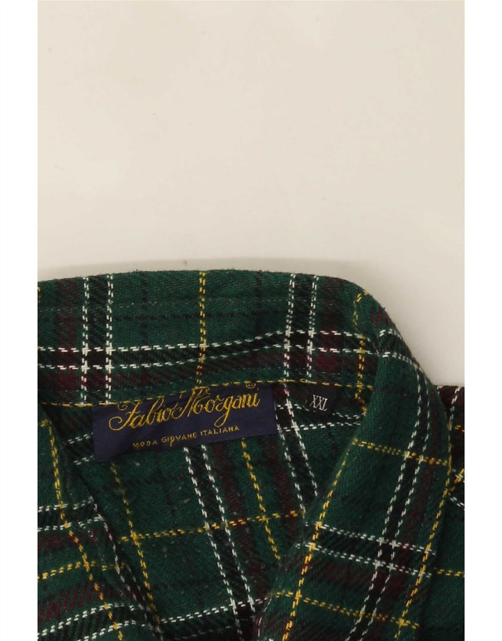 Vintage Herren Overshirt Flanellhemd 2XL grün kariert