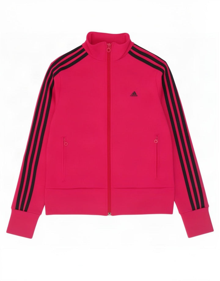 Adidas Damen Trainingsanzug Top Jacke UK 12 Mittelrosa Polyester