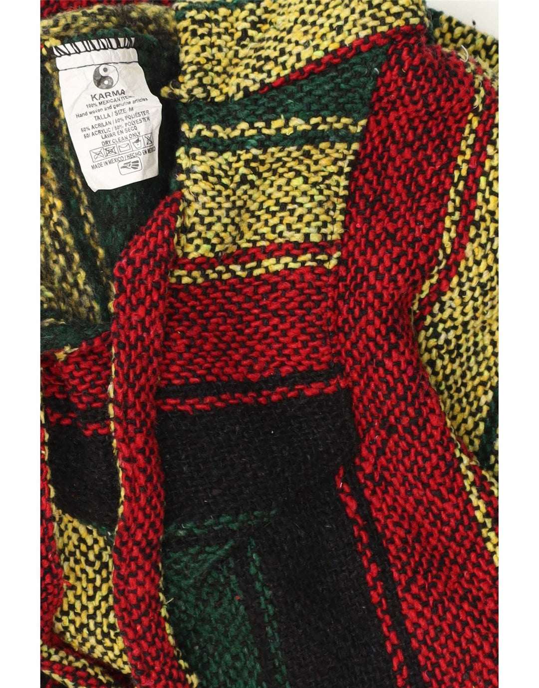 Vintage Herren Mexikanischer Kapuzenpullover Medium Bunt gestreift