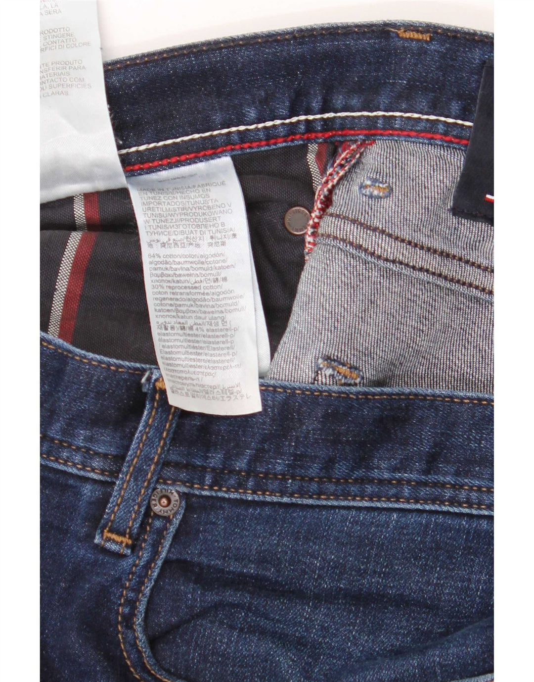 Tommy Hilfiger Herren Slim Jeans W36 L32 Marineblau Baumwolle