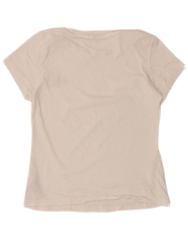 Calvin Klein Jeans Damen Grafik-T-Shirt Top UK 10 Small Weiße Baumwolle