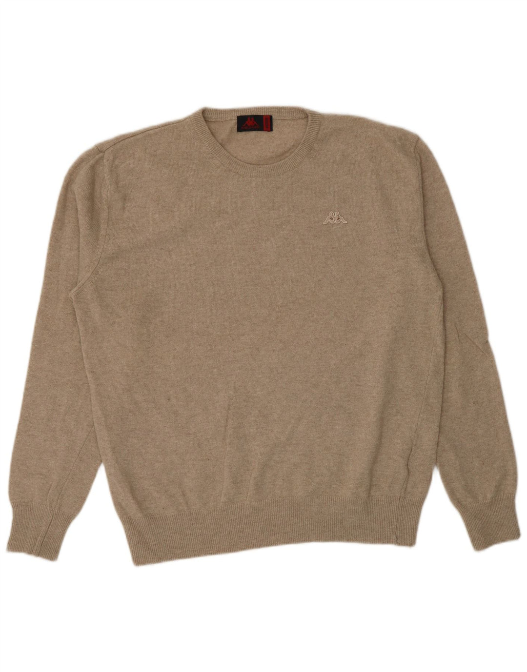 Kappa Herren-Pullover mit Rundhalsausschnitt, mittelbeige Lammwolle