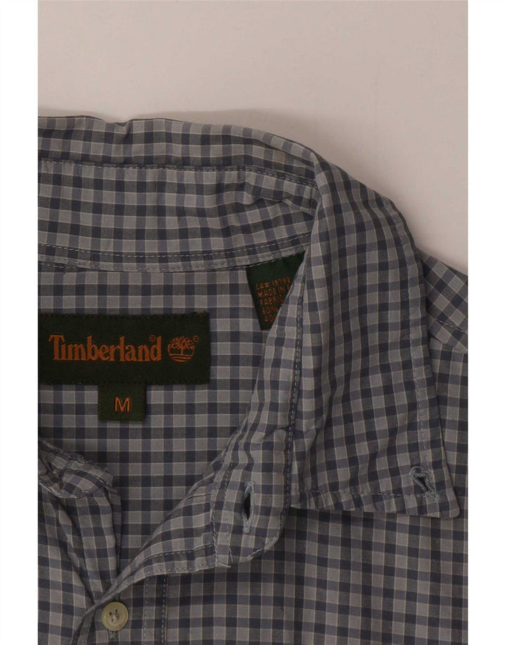 Timberland Herrenhemd Mittelblau kariert Tencel