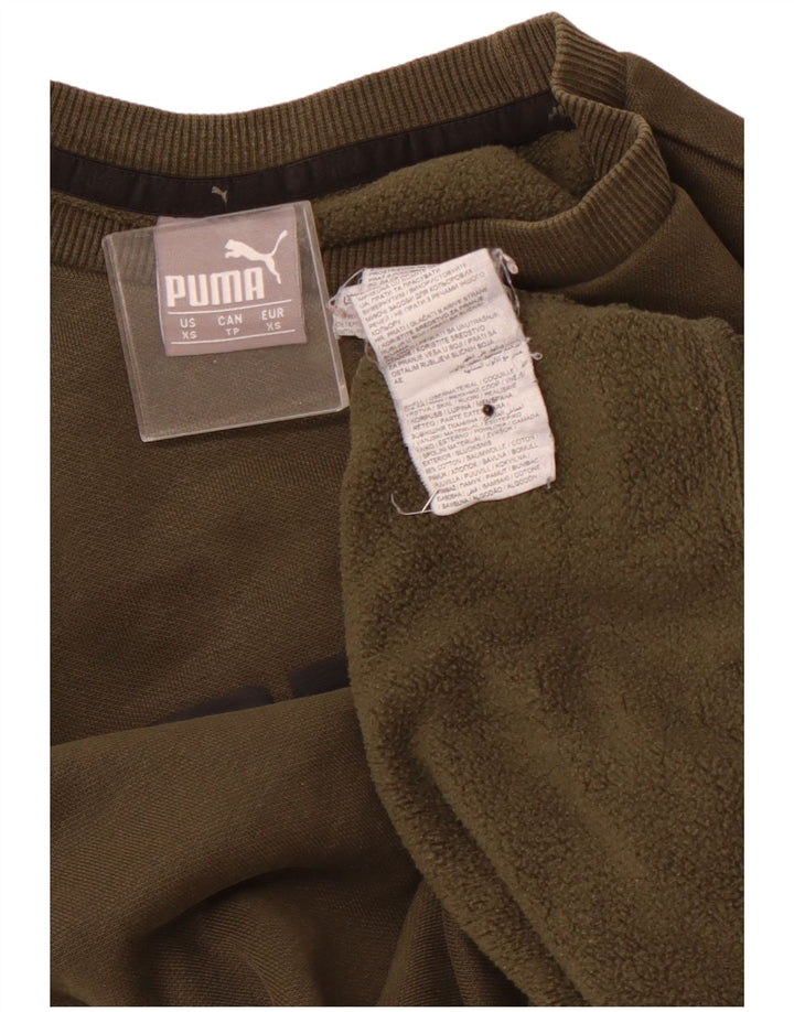 PUMA Herren Grafik Sweatshirt Pullover XS Khaki Baumwolle