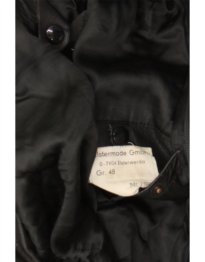 Vintage Herren Lederjacke EU 48 Mittelschwarzes Leder