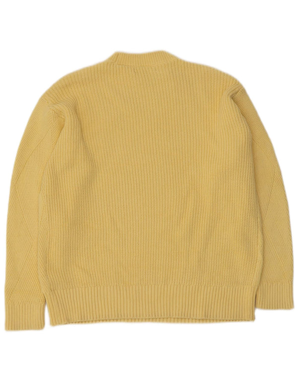 Marks & Spencer Damen-Pullover mit Rundhalsausschnitt, UK 14, mittelgelbe Baumwolle