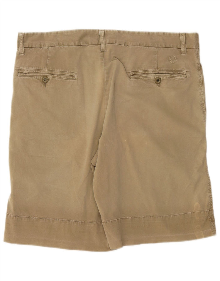 Fred Perry Herren Chinoshorts IT 48 Medium W32 Khaki Baumwolle