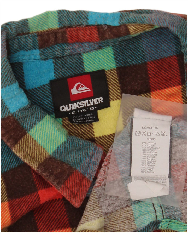 Quiksilver Herren-Flanellhemd XL, mehrfarbig, Gingham-Baumwolle