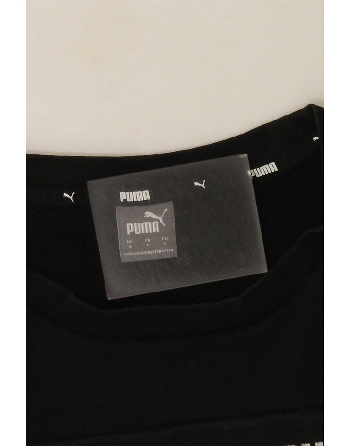 Puma Womens Graphic Sweatshirt Pullover UK 10 Small Schwarz Colourblock
