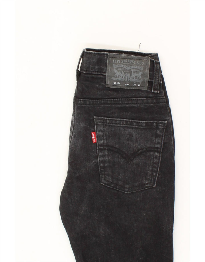 LEVI'S Boys 511 Slim Jeans 7-8 Years W24 L22 Black Cotton Vintage Levi's and Second-Hand Levi's from Messina Hembry 