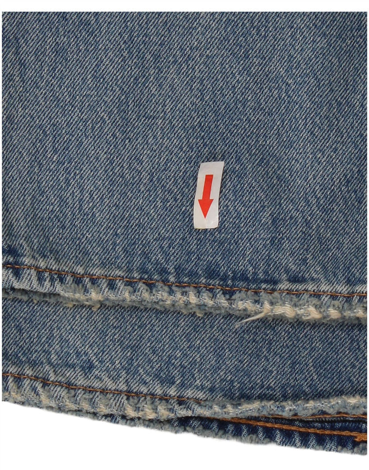 Levi's Herren 501 Straight Jeans W36 L32 Blaue Patchwork-Baumwolle
