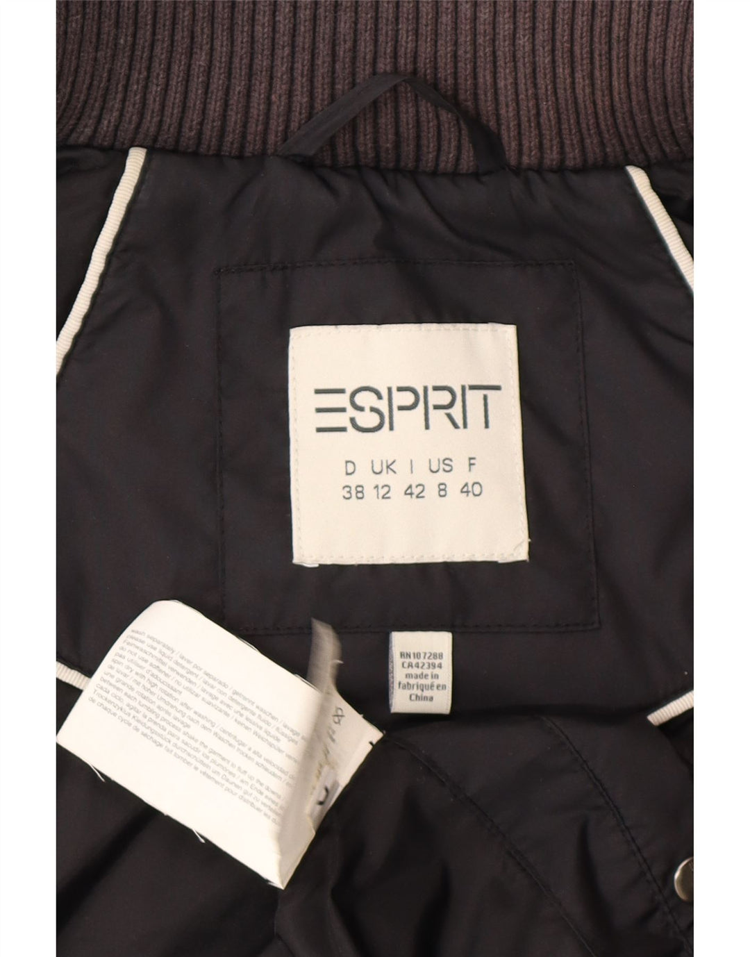 Esprit Damen Wattierte Weste UK 12 Medium Schwarz Polyester