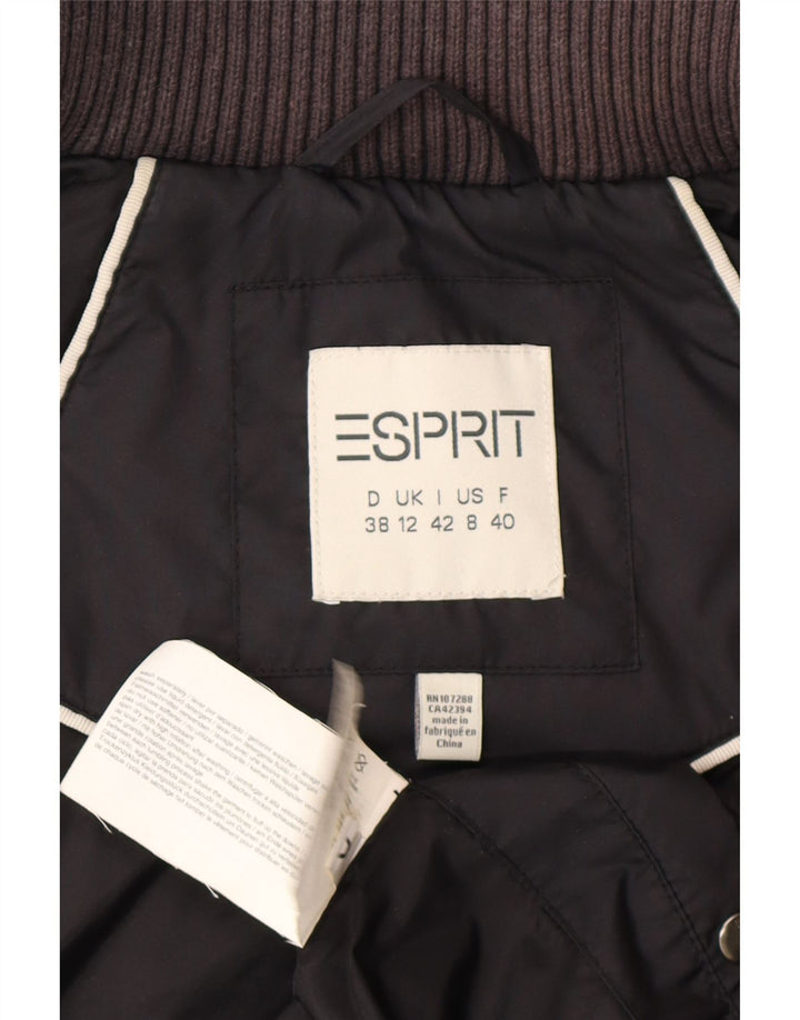 Esprit Damen Wattierte Weste UK 12 Medium Schwarz Polyester