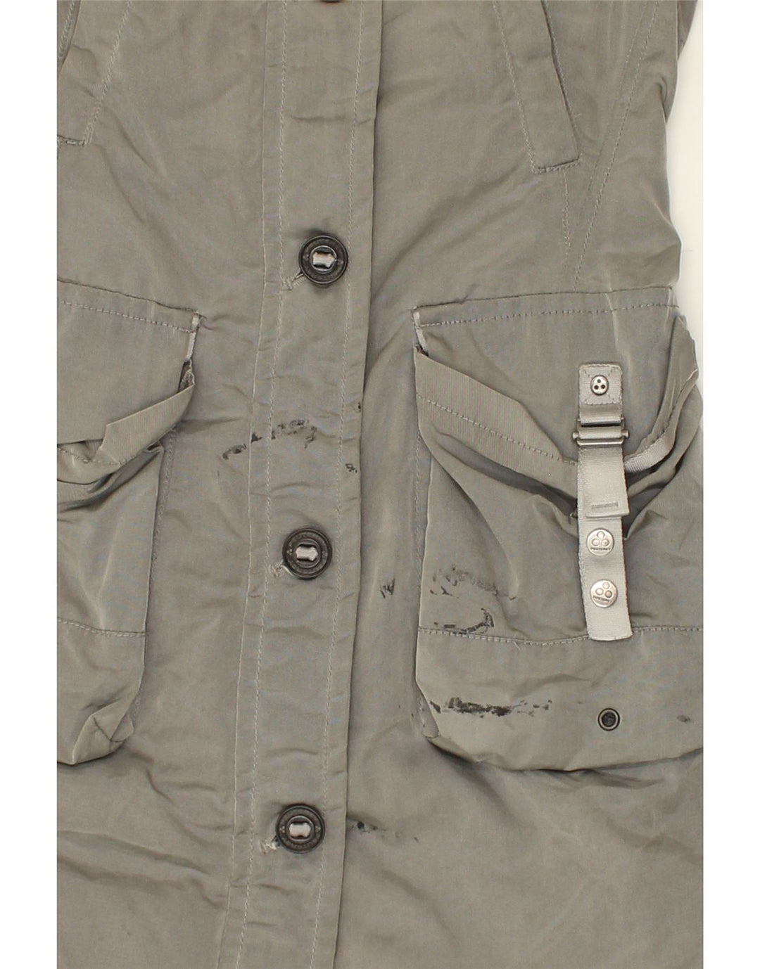 PEUTEREY Womens Padded Coat IT 40 Small Grey | Vintage PEUTEREY | Thrift | Second-Hand PEUTEREY | Used Clothing | Messina Hembry 