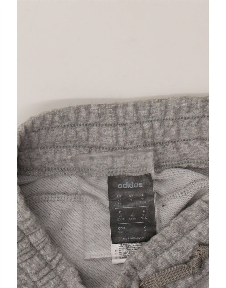 ADIDAS Damen Trainingshose Jogger UK 4/6 XS Grau gefleckte Baumwolle