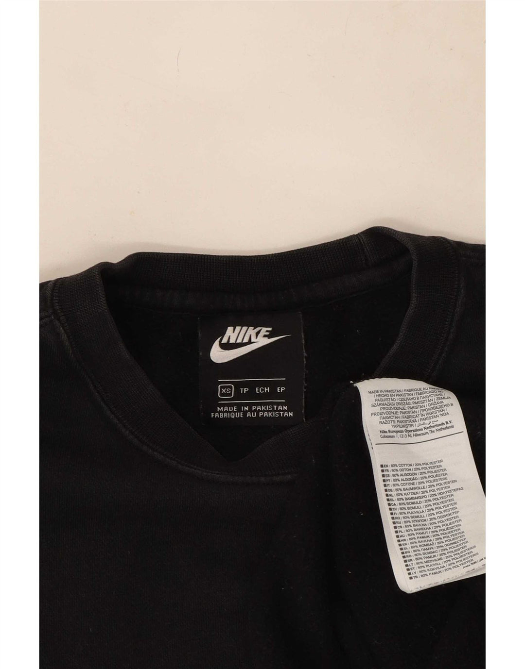 Nike Herren Sweatshirt Pullover XS Schwarz Baumwolle