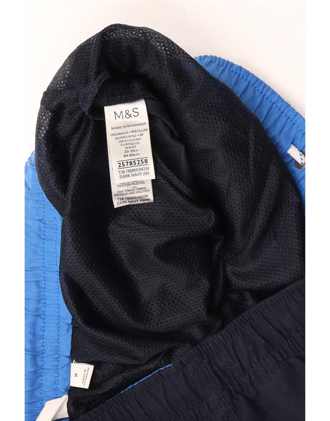 Marks & Spencer Herren-Badeshorts, mittelgroß, marineblau, Polyester