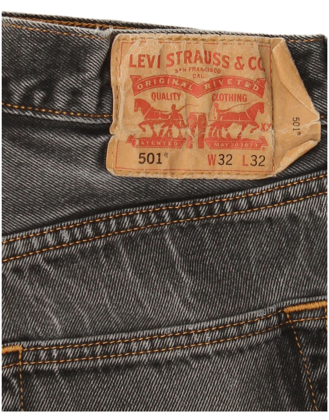 Levi's Herren 501 Straight Jeans W32 L32 Graue Baumwolle