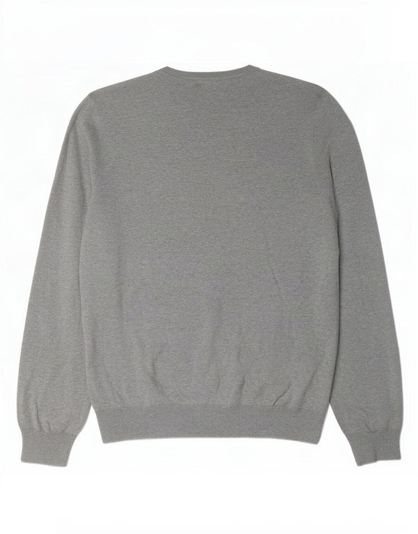 Marks & Spencer Herren-Pullover mit V-Ausschnitt, XL, grau gefleckte Baumwolle