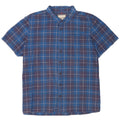 Weird Fish Herren-Kurzarmhemd 5XL, blau kariert, Baumwolle