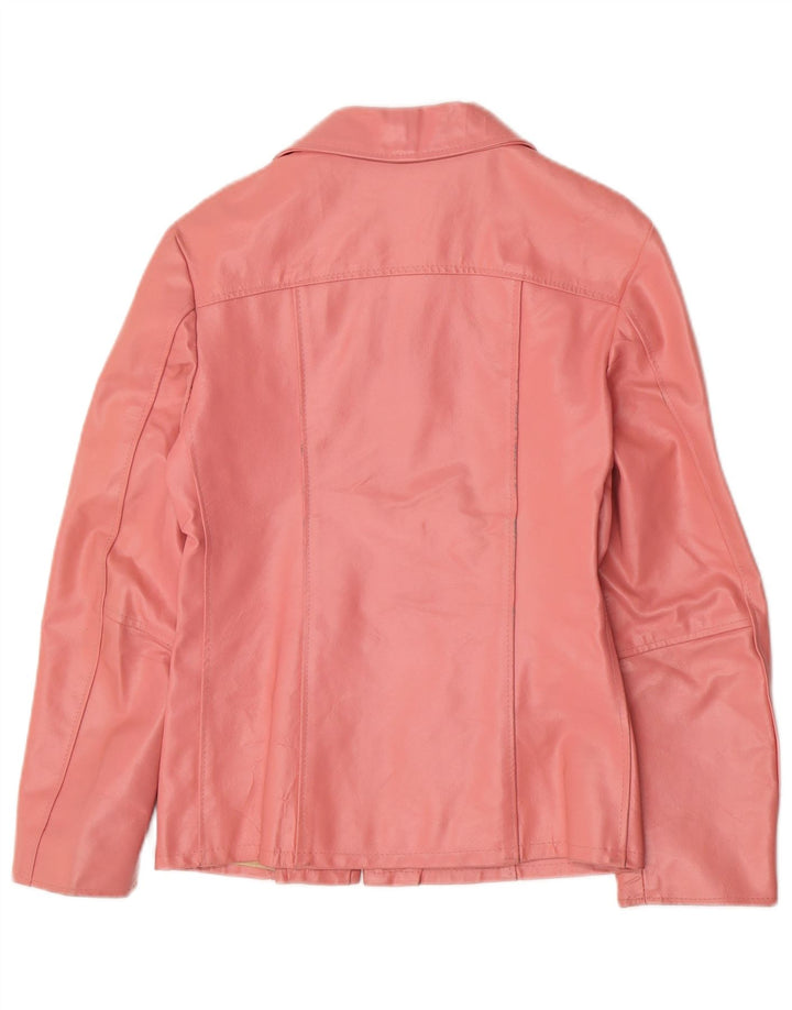 Vintage Damen Lederjacke UK 14 Large Pink