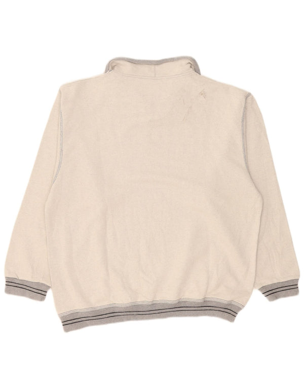 Asics Herren-Sweatshirt mit grafischem Reißverschluss und Rundhalsausschnitt, XL, Grau, Colourblock-Baumwolle